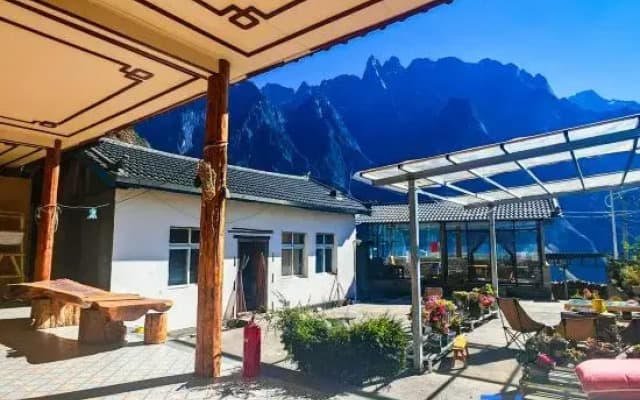 A small courtyard in the mountains