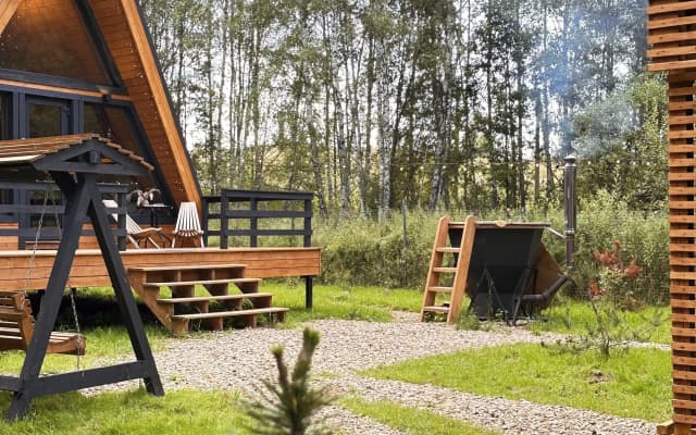 Шале A-frame с Банным Чаном в Живописном Месте Соколья Гора