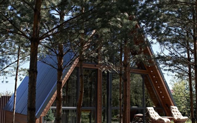 Частный Дом Ежа в Стиле A-Frame