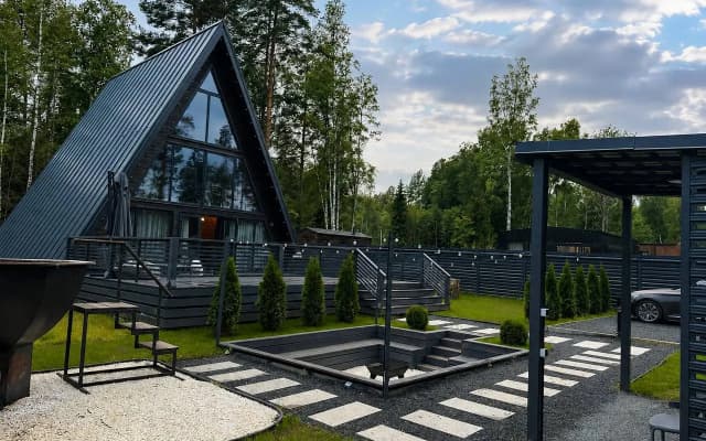 Частный дом A-frame Ванхейм с сибирским чаном