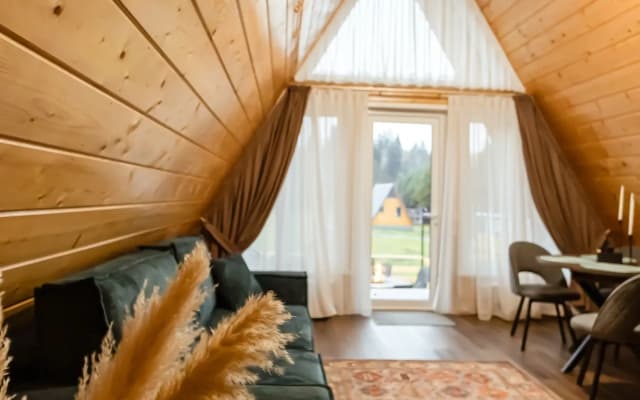 Частный дом A-frame Петрол из дерева 4х местный Ривер Хаус