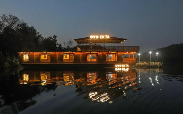 Houseboat in Kevadia Near Statue of Unity