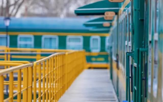 Green Train Leisurely Time